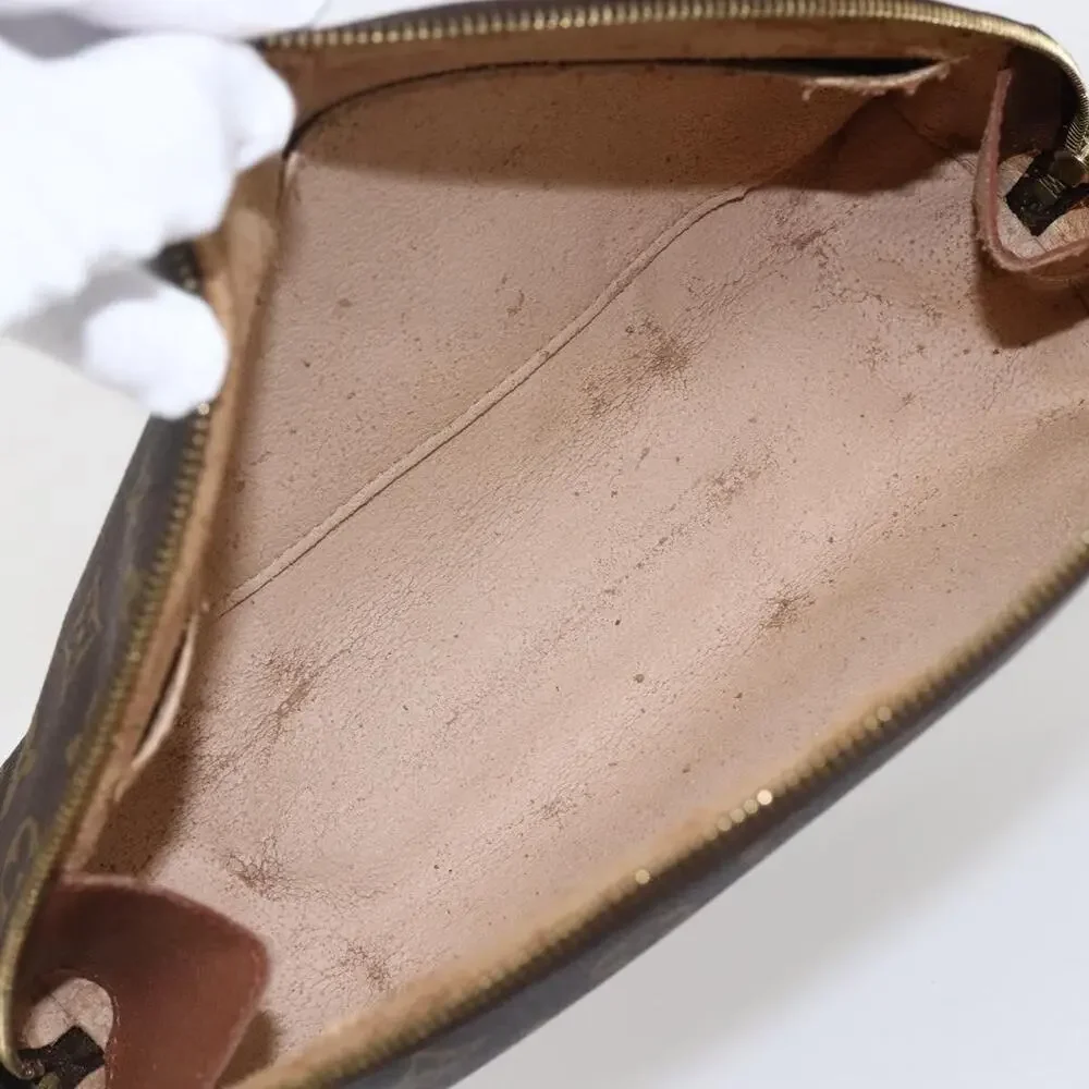Louis Vuitton Monogram Trousse Demi Ronde Cosmetic Pouch Brown